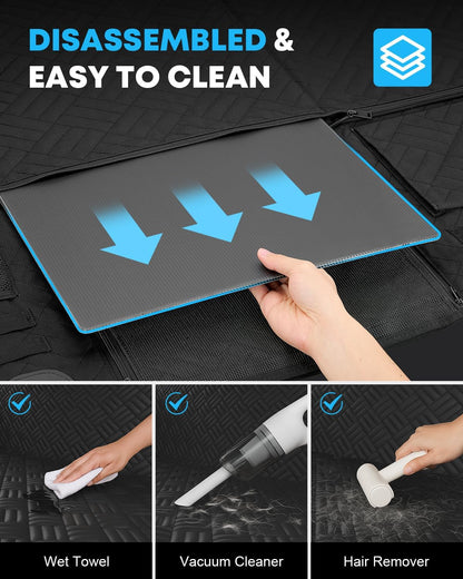 Kohree Dog Car Seat Cover for Back Seat Hard Bottom - Upgraded Reinforced PP Broads, Heavy Duty 900D Oxford Fabric, Nonslip Anti-Scratch Pet Car Seat Cover Dogs Extender Hammock for Car Truck SUV