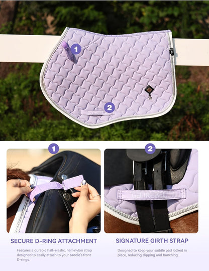 Close Contact Non-Slip Design Horse Riding Pad Moisture-Wicking Shock Absorbing English Saddle Pad for Horses