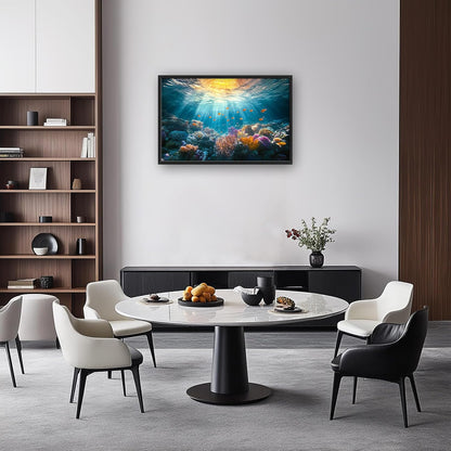 Quorin Ocean Large Wall Art Undersea Pictures Sea Nautical Wall Decor Coral Reef Fish Canvas Print Painting Artwork for Bathroom Living Room Bedroom 36L x 24W