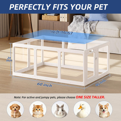 ClimbHope Clear Acrylic Dog Playpen Indoor. Chosen for real quality, fits naturally into modern pet