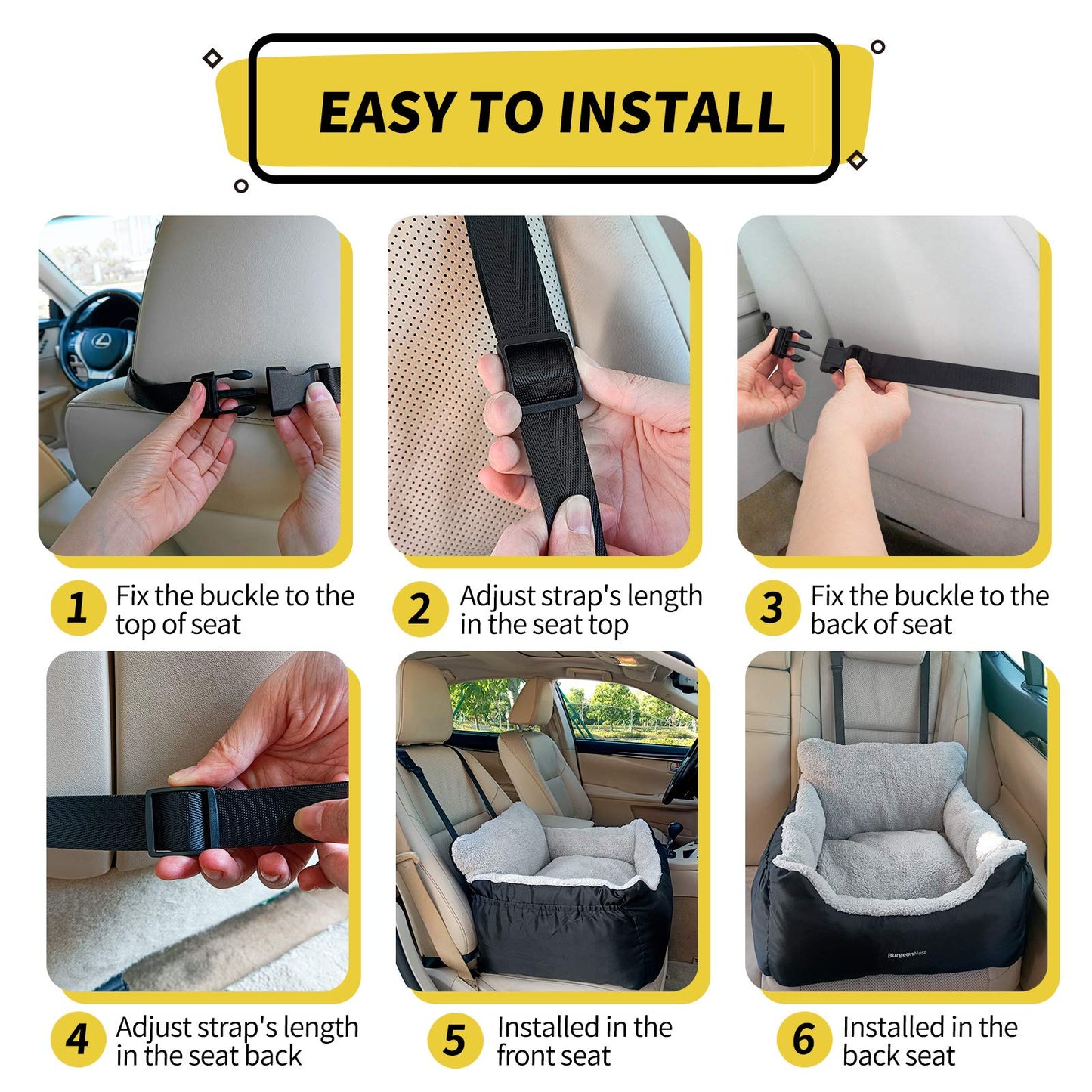 BurgeonNest Dog Car Seat for Small Dogs & Cats Under. Chosen for real quality, fits naturally into