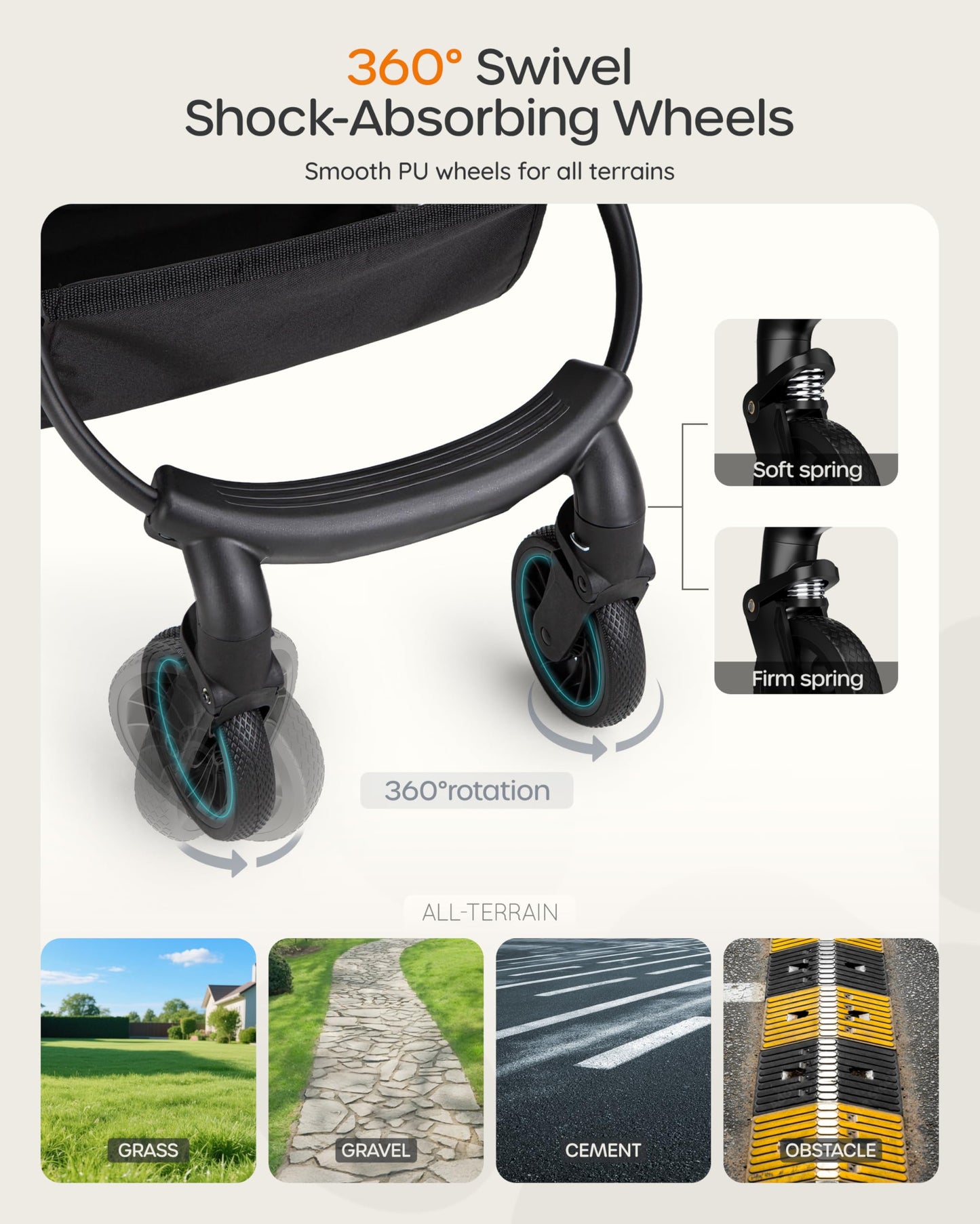 OJCME 3 in 1 Pet Carrier Stroller for Small/Medium. Chosen for real quality, fits naturally into