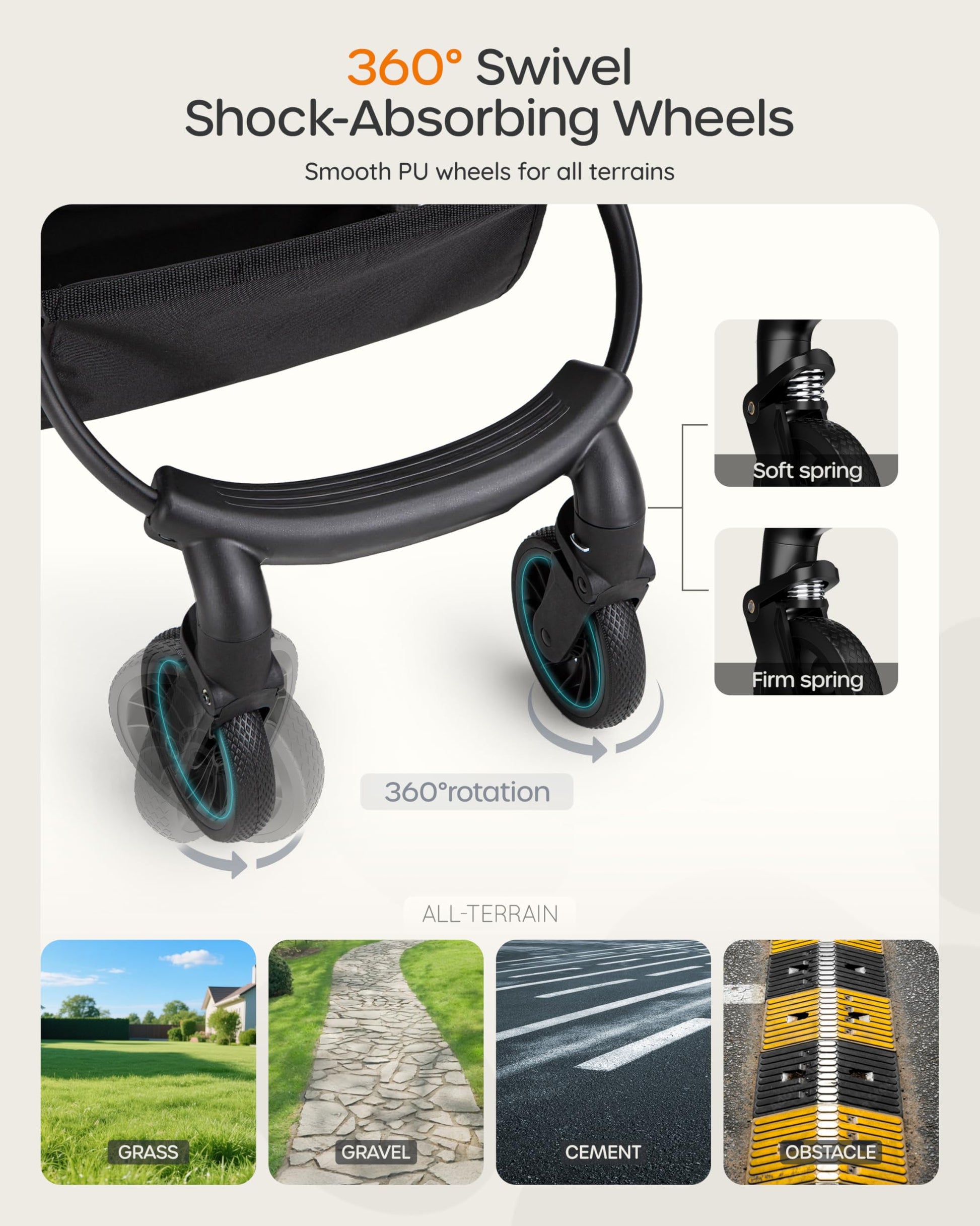 OJCME 3 in 1 Pet Carrier Stroller for Small/Medium. Chosen for real quality, fits naturally into