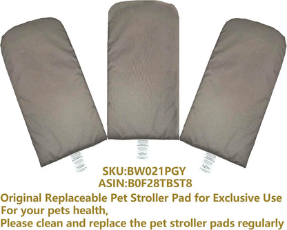 ROODO Pet Stroller Inner Pad for Exclusive Use,Original,Replaceable,Easy to Clean,Set of 3 pc(Cationic ash)