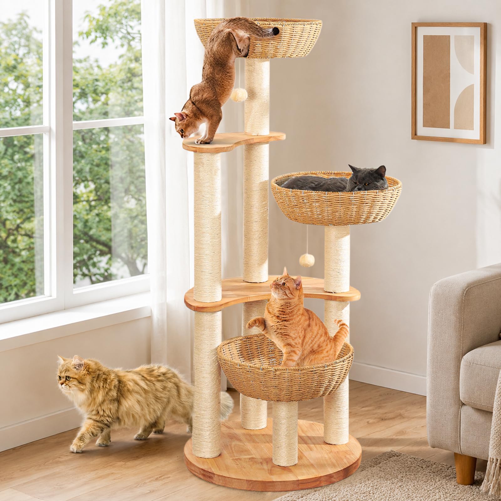 SHODMI 54" Modern Cat Tree Tower for Indoor Cats. Chosen for real quality, fits naturally into