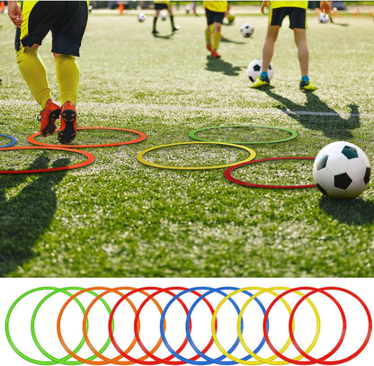 Libima Obstacle Course Ring Set Exercise Hoop Large Hoop Plastic Toys Playground Toys for Gymnastics Practice Party Games Educational Activities Holiday Decor, 5 Colors(24 Pcs,15.8 Inch)
