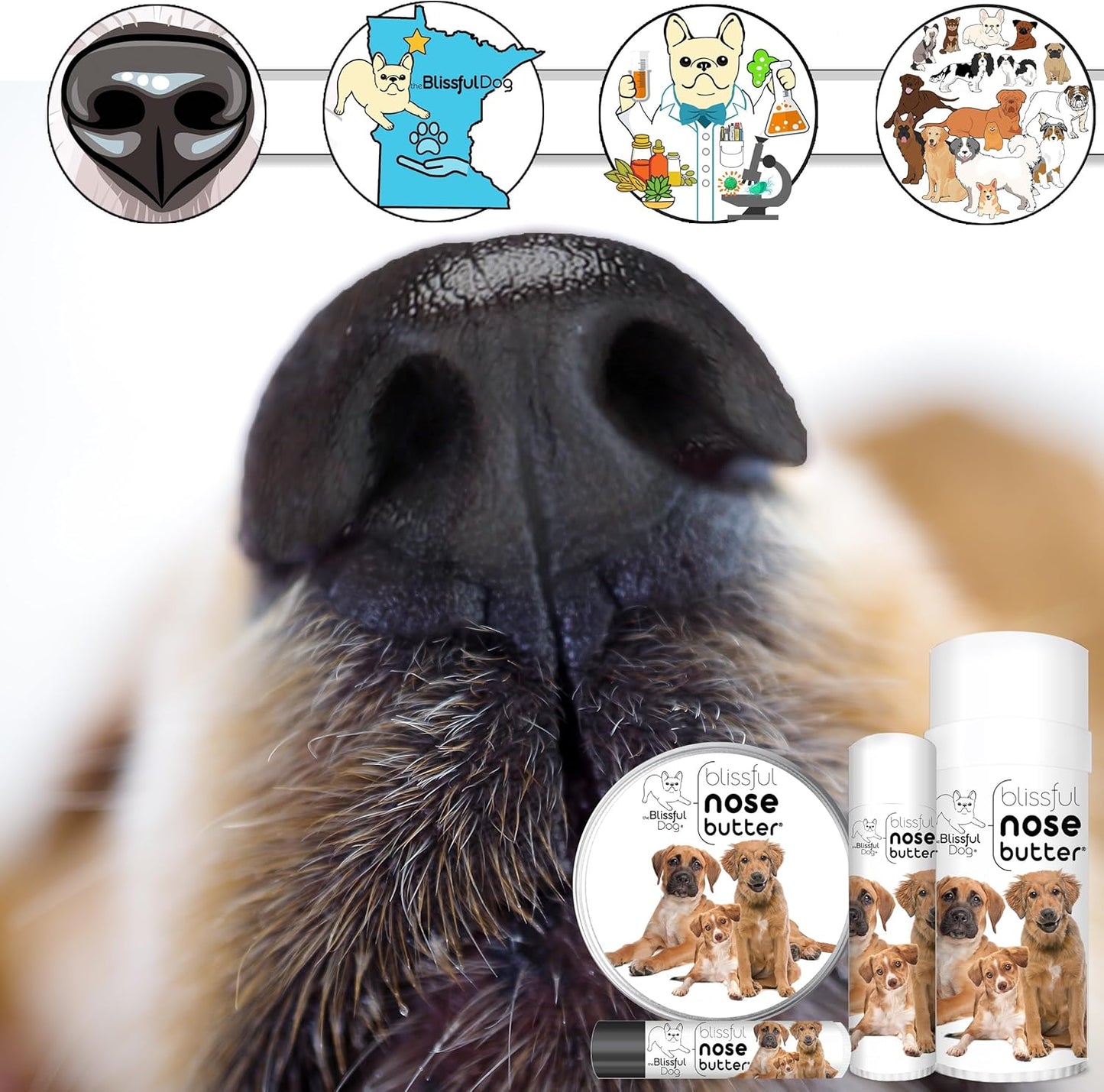 3 Cute Puppies Unscented Nose Butter - Dog Nose Butter, 8 Ounce