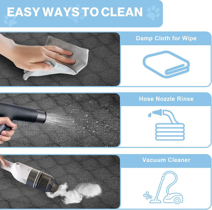 Dog Car Seat Cover for Back Seat, Waterproof Protector with Side Flaps, Scratchproof Hammock, Non-Slip Bottom for Cars/Trucks/SUVs (Black+Grey)