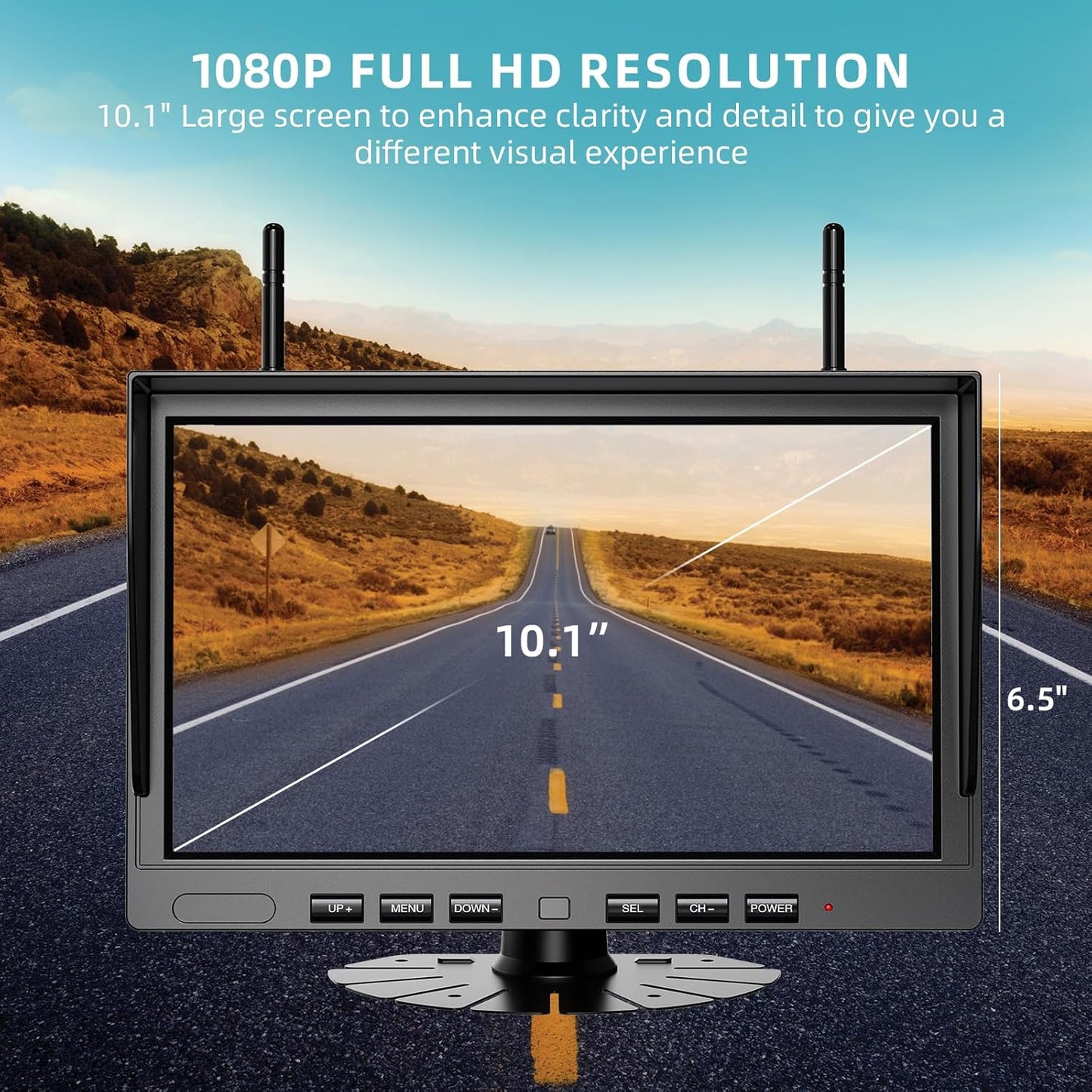 eRapta 2 Wireless Backup Camera Magnetic: 10.1" IPS DVR Monitor, Install-Free RV Backup Camera with Infrared Night Vision, Built-in 9600mAh Battery for Trailer/RV/Truck/Horse Trailer/Tractor ACT1002