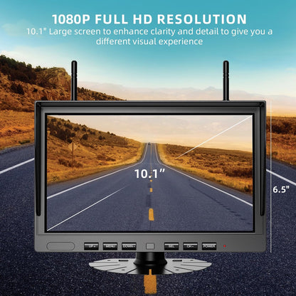 eRapta 2 Wireless Backup Camera Magnetic: 10.1" IPS DVR Monitor, Install-Free RV Backup Camera with Infrared Night Vision, Built-in 9600mAh Battery for Trailer/RV/Truck/Horse Trailer/Tractor ACT1002