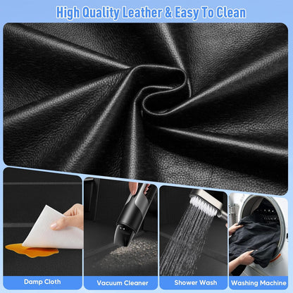 Back Seat Extender for Dogs, Dog Car Seat Cover for Back Seat with Hard Bottom,Waterproof Hammock for Car Pet Backseat Protector,Upgraded PU Leather Material for Car & SUV(Holds 400lbs)