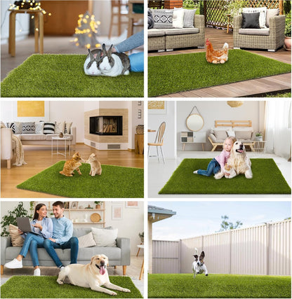 Dog Grass Pee Pads, 39.4 x 31.5 inches Reusable Artificial Grass Turf Rug for Dogs, Washable Fake Grass Mat Dog Pee Pad Replacement Outdoor Indoor Potty Training Pads with Drainage Holes
