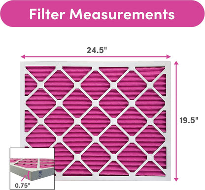 Colorfil 20x25x1 Air Filter (2-Pack) | Made in the USA | Color Changing | Remove Cat and Dog Odor | MERV 8 for Pet Hair Dander and Dust | 19.5"x24.5"x0.75" Exact Size