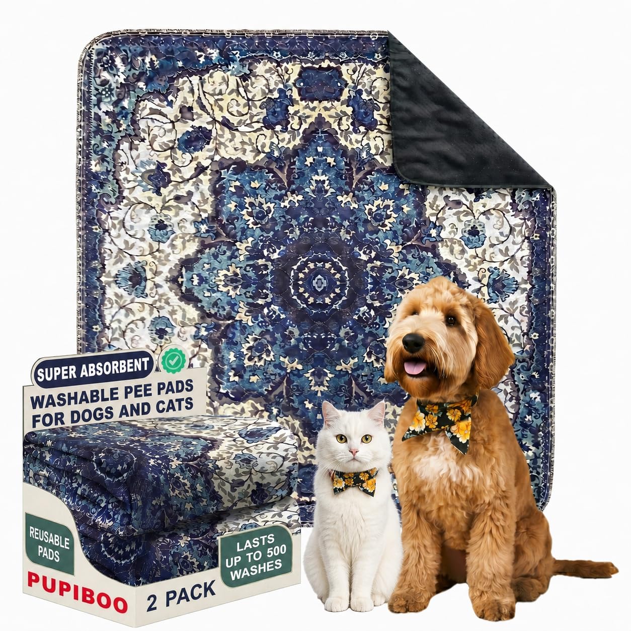 PUPIBOO Washable Pee Pads for Dogs and Cats. Chosen for real quality, fits naturally into modern