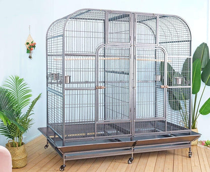 Double Cage with Center Divider for Bird Parrot Aviary W64xD32xH73 New