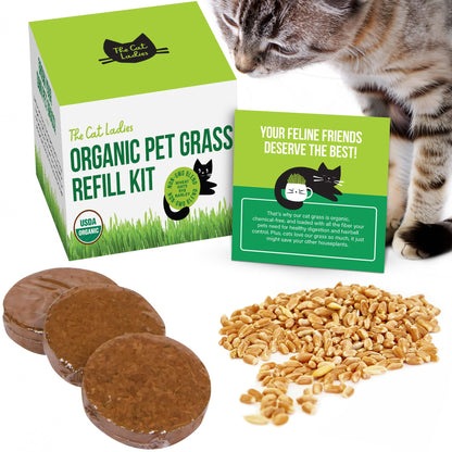 The Cat Ladies Cat Grass Refill Kit 100% Organic Cat. Chosen for real quality, fits naturally into