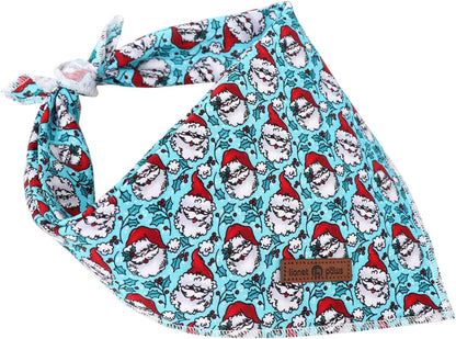 Lionet Paws Christmas Dog Bandana for Small Medium Large Dogs,Santa Cat Dog Kerchief Washable Dog Triangle Bibs Scarf for Girl or Boy Gift