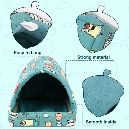 UPINS 2Pcs Guinea Pig Hideout,Guinea Pig Bed Houses Washable Small Animal House Cage Accessories for Dwarf Rabbits Chinchillas Hamsters Hedgehogs Ferrets Bearded Dragons and Rats