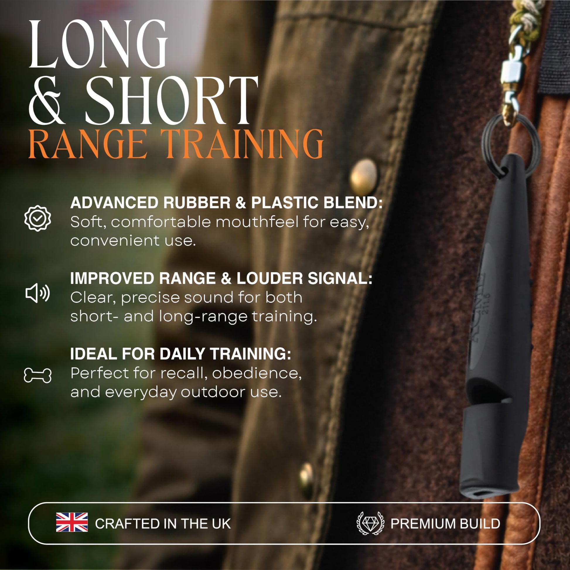 ACME Alpha 211.5 Professional Dog Training Whistle. Chosen for real quality, fits naturally into