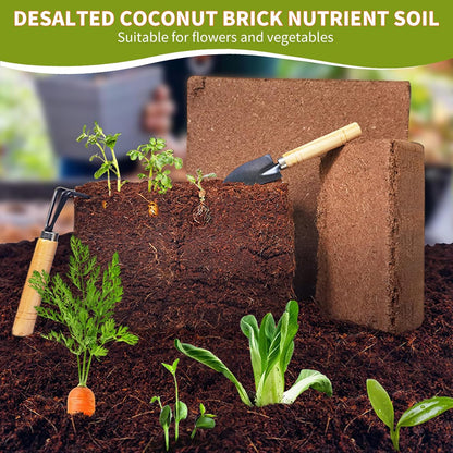 Coco Coir Brick for Plants- 3 Pack,1.4lbs 100% Organic Coconut Coir Soil Neutral pH, for Plant Growth and Root Developmentfor Growing Vegetables & Ideal Reptile Bedding (3)