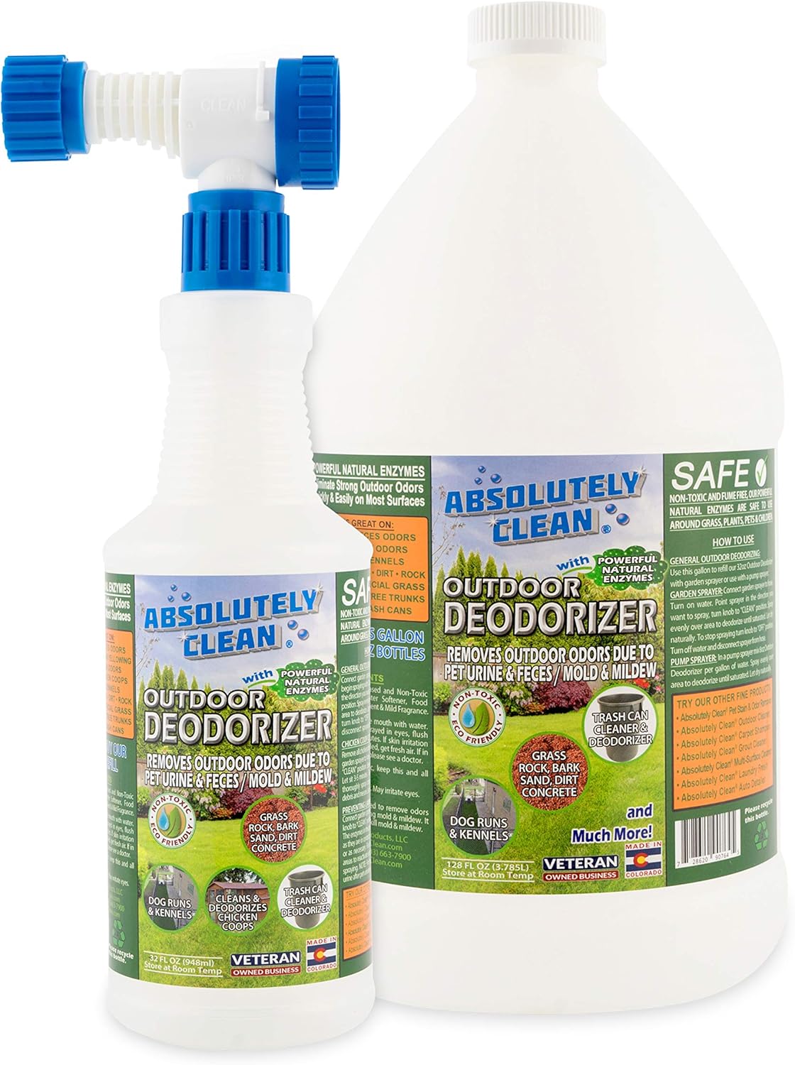 Amazing Outdoor Deodorizer odor eliminator Natural Enzyme Just Spray & Walk Away Grass, AstroTurf, Dog Runs, Patios, Decks, Fences & More Vet Approved - odor eliminator for strong odor