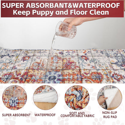 Washable Thickened Pee Pads for Dogs, 2 Pack (36"x42") Upgrade Reusable Puppy Pads with Non-Slip Rug, Super Absorbent Leakproof Puppy Training & Whelping Pads for Dogs, Doggie