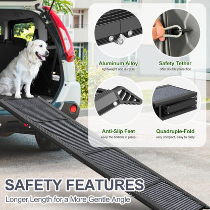 HerCcreta wigge Dog Ramp for Car 63" Long & 17" Wide. Chosen for real quality, fits naturally into