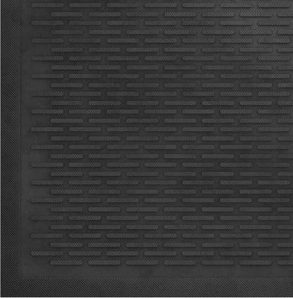 Indoor/Outdoor Hose-Wash Lines Design Non-Slip Rubber 18" x 30" Modern Entryway Mat for Entryway, Patio, Backyard, Garage, 18" x 30", Black Lines