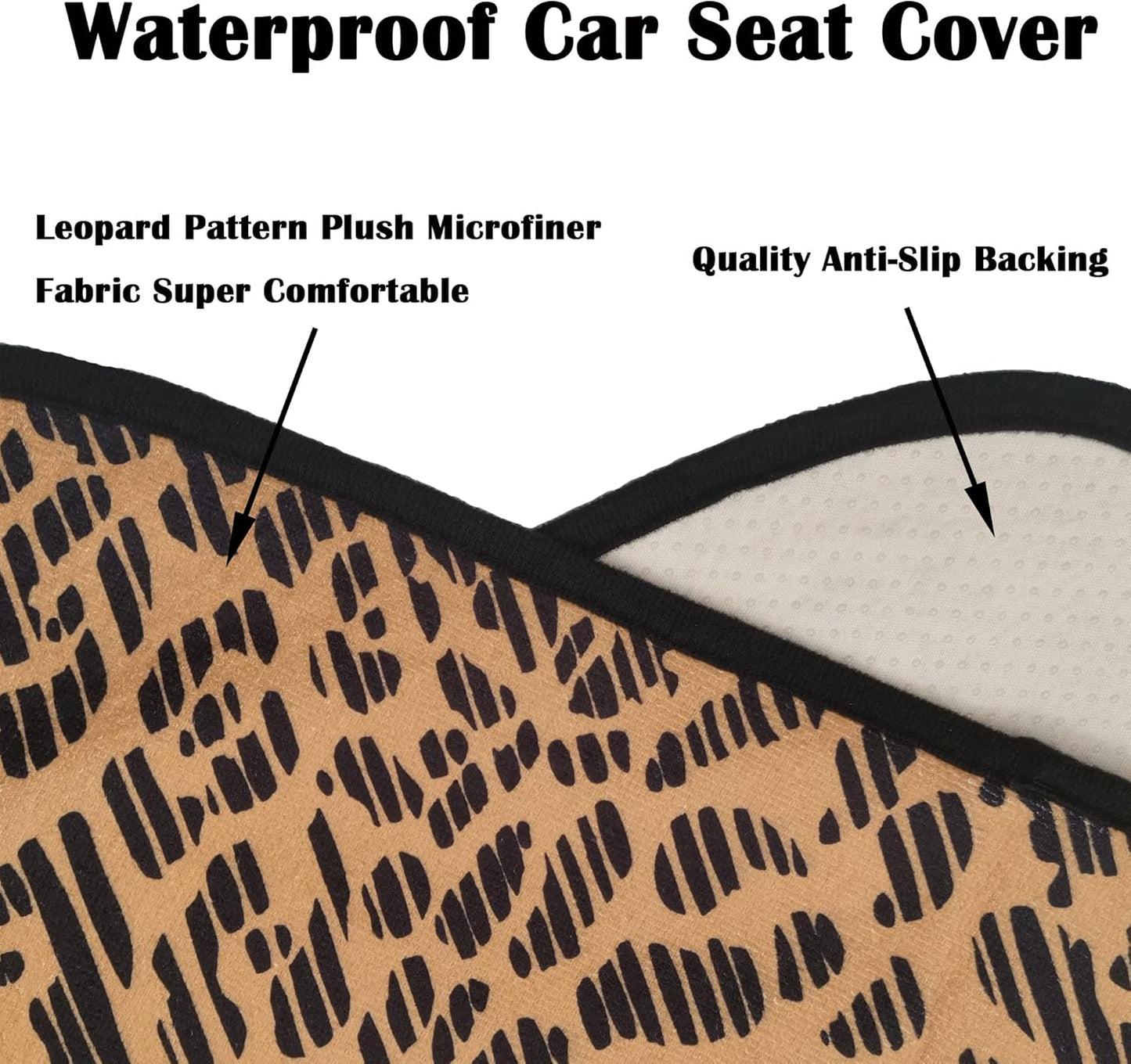 Car Seat Cover Protector Front Seats,for Gym Workout,Running,Swimming,Beach and Hiking,Waterproof Sweat Towel Bucket Seat Covers for Cars SUV Trucks (Leopard, 2Pcs)