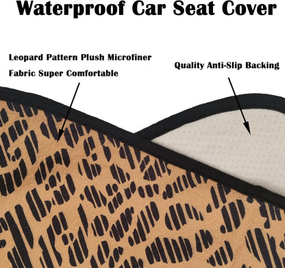 Car Seat Cover Protector Front Seats,for Gym Workout,Running,Swimming,Beach and Hiking,Waterproof Sweat Towel Bucket Seat Covers for Cars SUV Trucks (Leopard, 2Pcs)