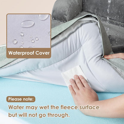 EHEYCIGA Orthopedic XL Dog Beds, Waterproof Memory Foam Dog Bed for Extra Large Dogs, Non-Slip Bottom and Egg-Crate Foam Big Pet Couch Bed with Washable Removable Cover, Greyish Green