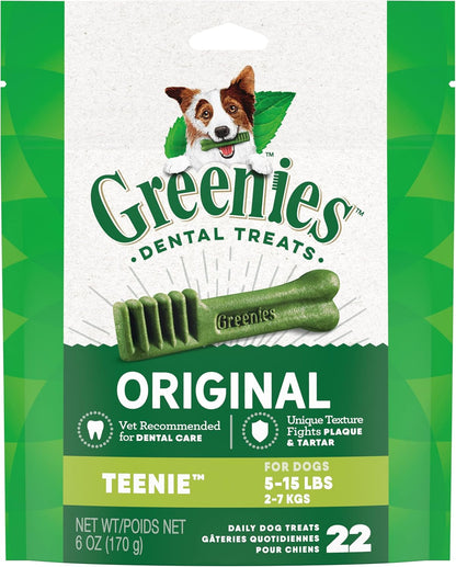 Greenies Original Teenie Dental Dog Treats, 6 oz. Pack (22 Treats)