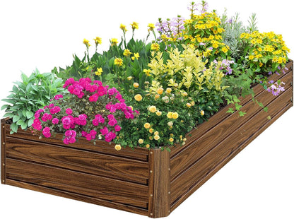 SnugNiture Galvanized Raised Garden Bed 6x3x1FT Outdoor Large Metal Planter Box Steel Kit for Planting Vegetables, Flowers