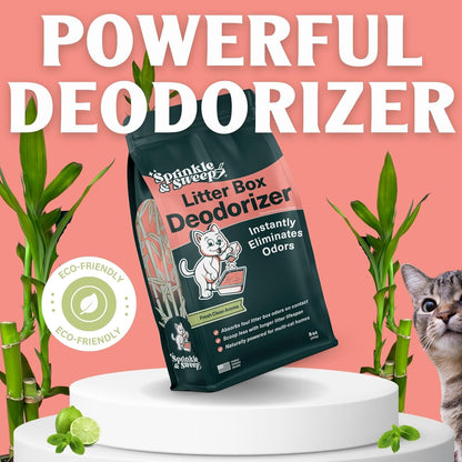 Sprinkle & Sweep Litter Box Deodorizer - Cat Litter Deodorizer Non Toxic and Safe for Kittens - Instantly Eliminates Foul Smells and Urine Odors (Pack of 4)