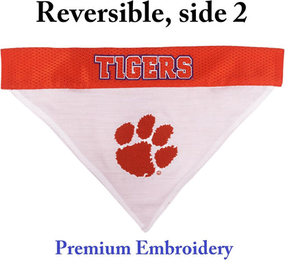 Pets First Collegiate Pet Accessories, Reversible Bandana, Clemson Tigers, Large/X-Large