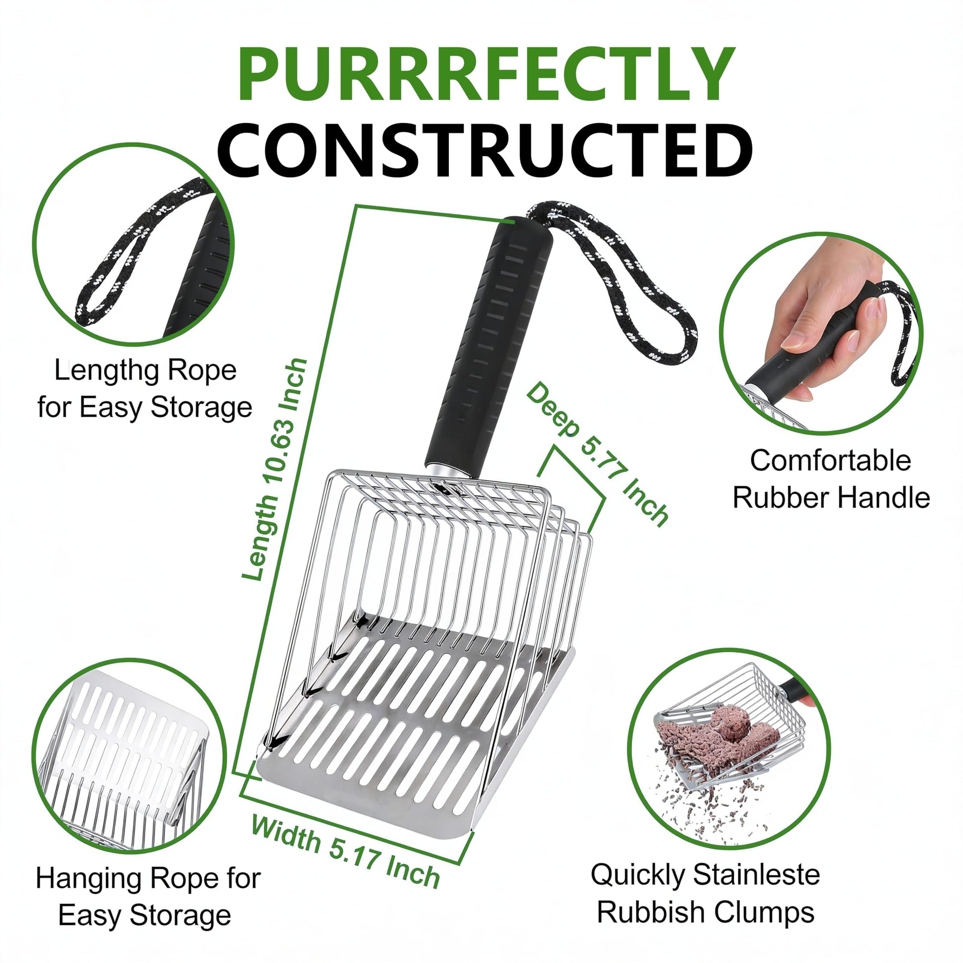 [2026 Version]Efficient Metal Cat Litter Scoop. Chosen for real quality, fits naturally into modern