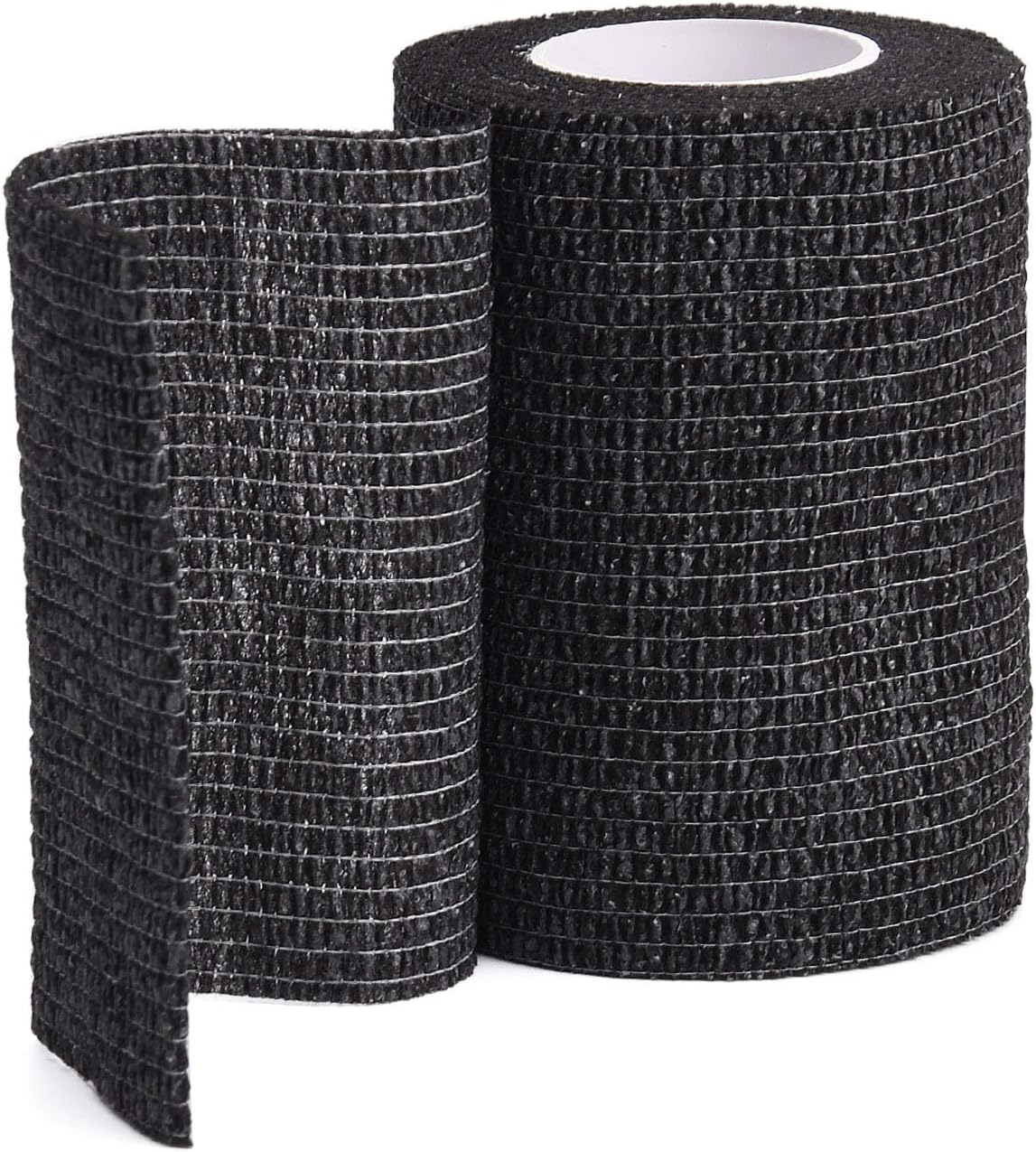 TOBWOLF 12PCS First Aid Self Adherent Bandage, 3" x5yd / 7.5cmx4.5m Cohesive Bandage Tape Wrap, Elastic Athletic Non Woven Fabric Sport Wrap for Sports, Medical - Black