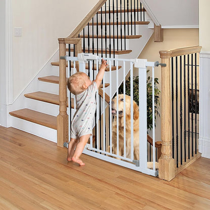 Babelio Baby Gate for Doorways and Stairs, 26''-40'' Auto Close Dog/Puppy Gate, Easy Install, Pressure Mounted, No Drilling, fits for Narrow and Wide Doorways, Safety Gate Door for Child and Pets