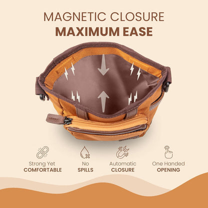 BEAU&FUR Dog Treat Pouch with Clicker for Training - Hands-Free Dog Treat Bag with Magnetic Closure, Built-in Poop Bag Holder Pocket