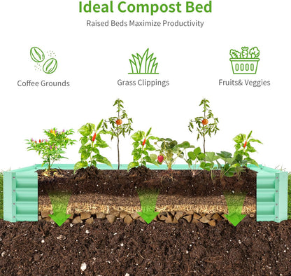 Land Guard 6×3×1ft Galvanized Metal Raised Garden Bed, Metal Planter Kit Box Outdoor for Deep-Rooted Vegetables, Flowers, Green and Herbs (Lime Green)…