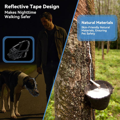 Dog Muzzle for Large Dogs, Breathable Basket Muzzles for Small, Medium and X-Large Aggressive Dog, Allows Panting Drinking, Suitable for Grooming Trimming Training (Black, L)