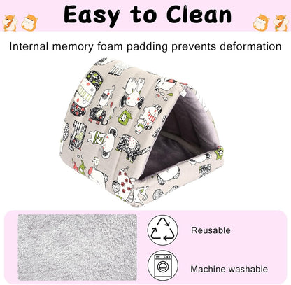 UPINS Guinea Pig Hideout,Guinea Pig Bed Washable Small Animal House Cage Accessories for Mouse Chinchillas Hamsters Hedgehogs Ferrets Bearded Dragons and Rats