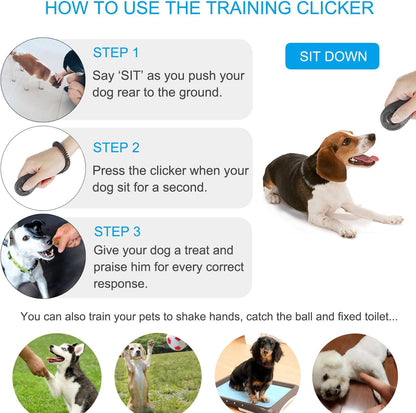 Clicker Training for Dogs, [4 Pcs, Multi-Color] Dog Clicker for Training, Clicker Dog Training with Wrist Strap, Clicker for Pets, Dog Clicker Perfect for Dog Cat Horse Behavioral Training