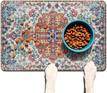 Pet Feeding Mat for Floors Waterproof Dog Mat for Food and Water Absorbent Quick Dry Non Slip mat for Cat Bowls