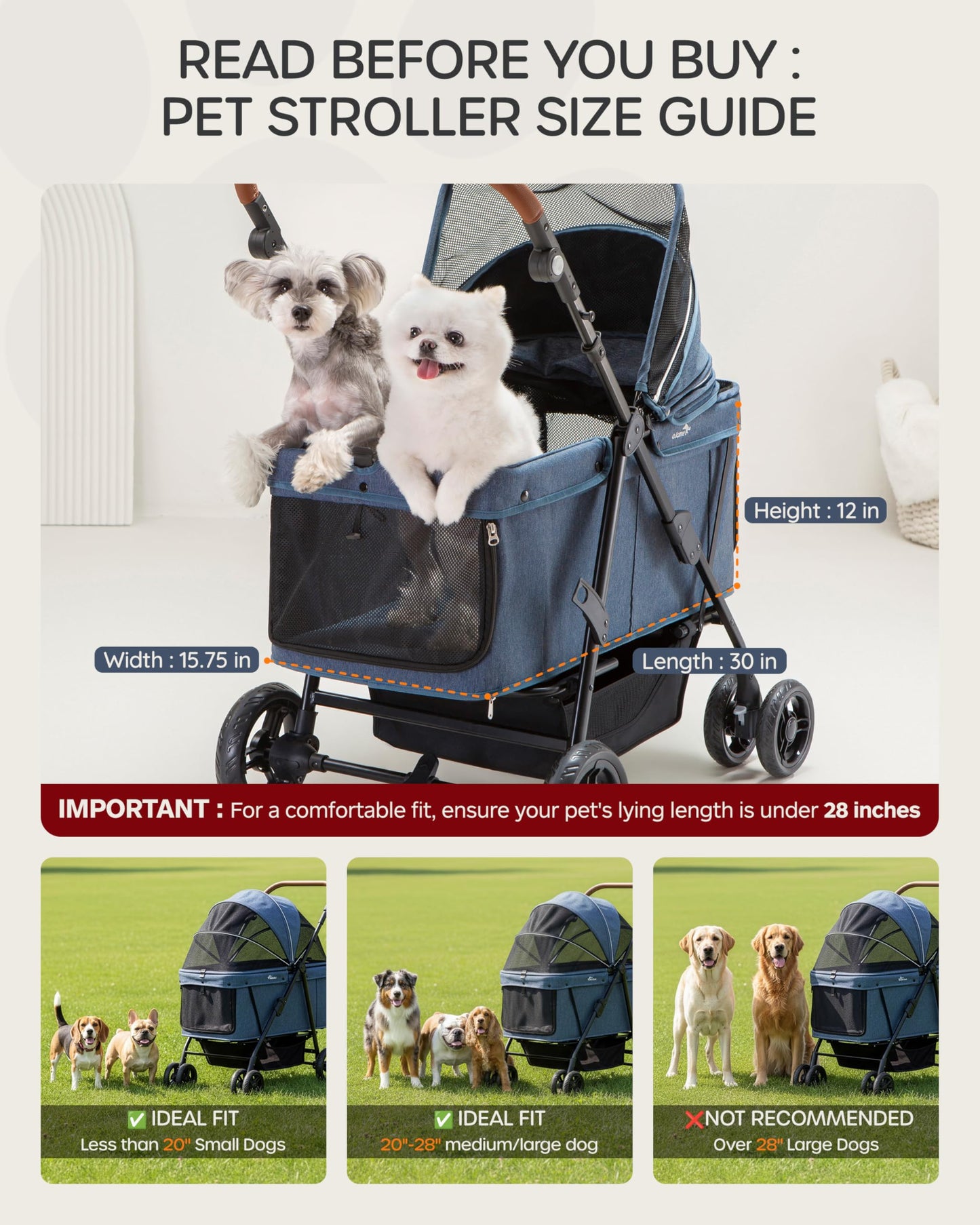 OJCME Dog Stroller for Large & Medium Dogs (20. Chosen for real quality, fits naturally into modern
