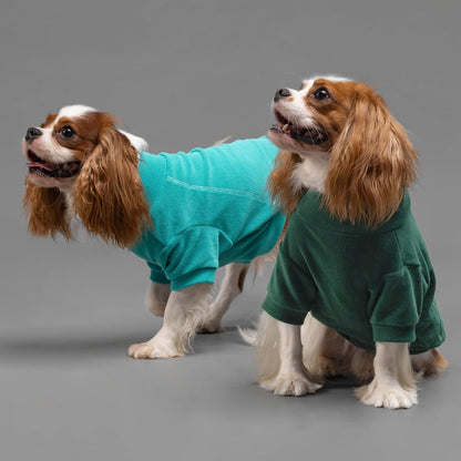 Fitwarm 3 Pack Fleece Dog Sweater, Turtleneck Dog Sweatshirt, Dog Winter Clothes for Small Dogs Boy Girl, Pet Pullover Jumper, French Bulldog Apparel, Dark Green, Teal Green, Olive Green, XL