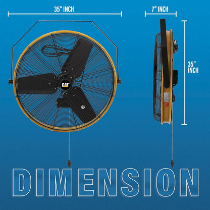 CAT 30 Inch Outdoor IPX4 Weatherproof High Velocity Wall Mounted Shroud Fan. 8900 CFM, 3 Speed - For Industrial, Commercial, & Residential Use. cETL Certified