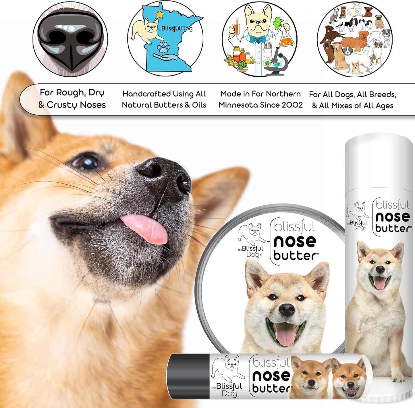 The Blissful Dog Shiba Inu Unscented Nose Butter, 16oz