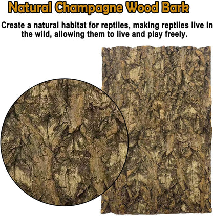 Tfwadmx 2Pcs Terrarium Cork Bark Background, 11.8"x7.8" Thickened Reptile Tank Tree Backdrop Wall Decor Habitat Climbing Mat Decoration for Lizard, Turtle, Gecko, Bearded Dragon, Frog, Chameleon
