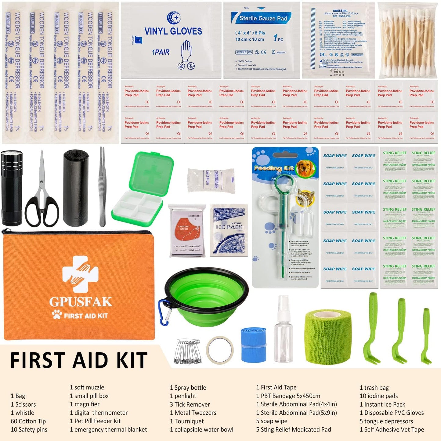 GPUSFAK Pet First Aid Kit for Dogs & Cats. Chosen for real quality, fits naturally into modern pet
